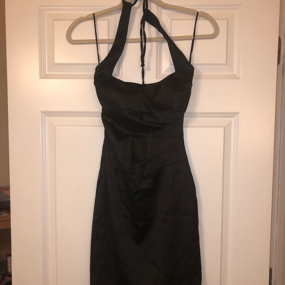 Caché Black Halter Silk Dress - Size 2